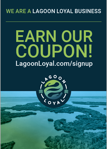 Lagoon Loyal countertop sign